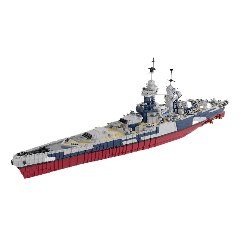 Military Large Boat Building Blocks for Kids, MOC-163300, French Battleship, Reproduction 1:200 Scale, Warship Set Toy, Gifts