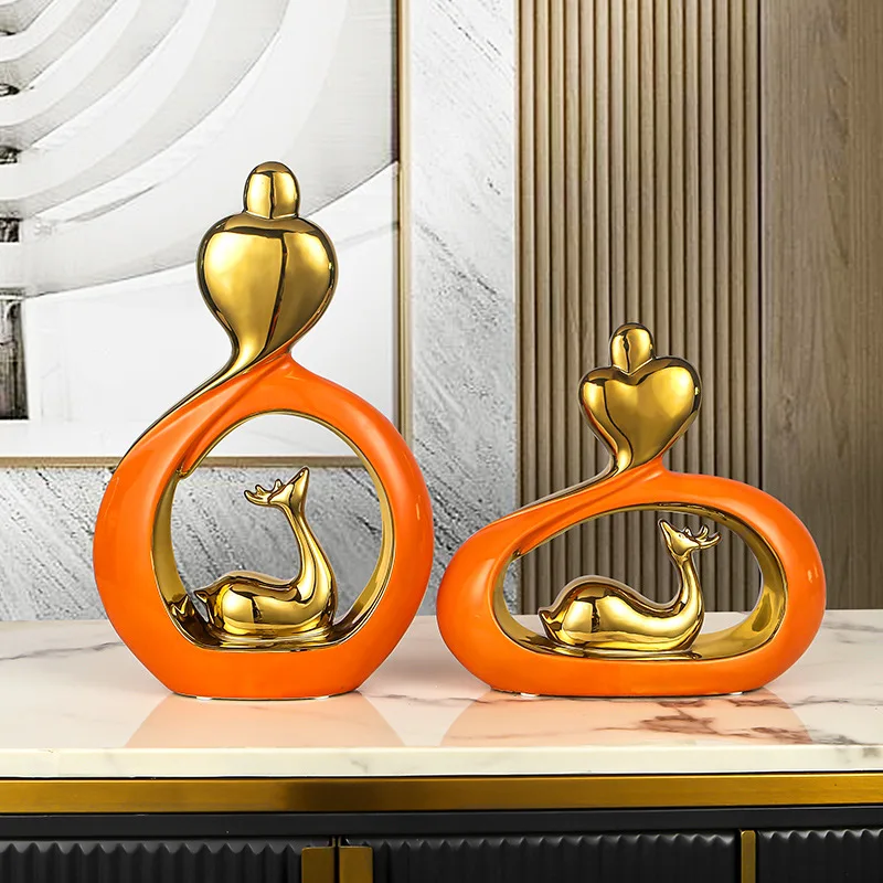 Thriving ceramic ornaments, creative home decorations, living room TV cabinet decoration light luxury furnishings