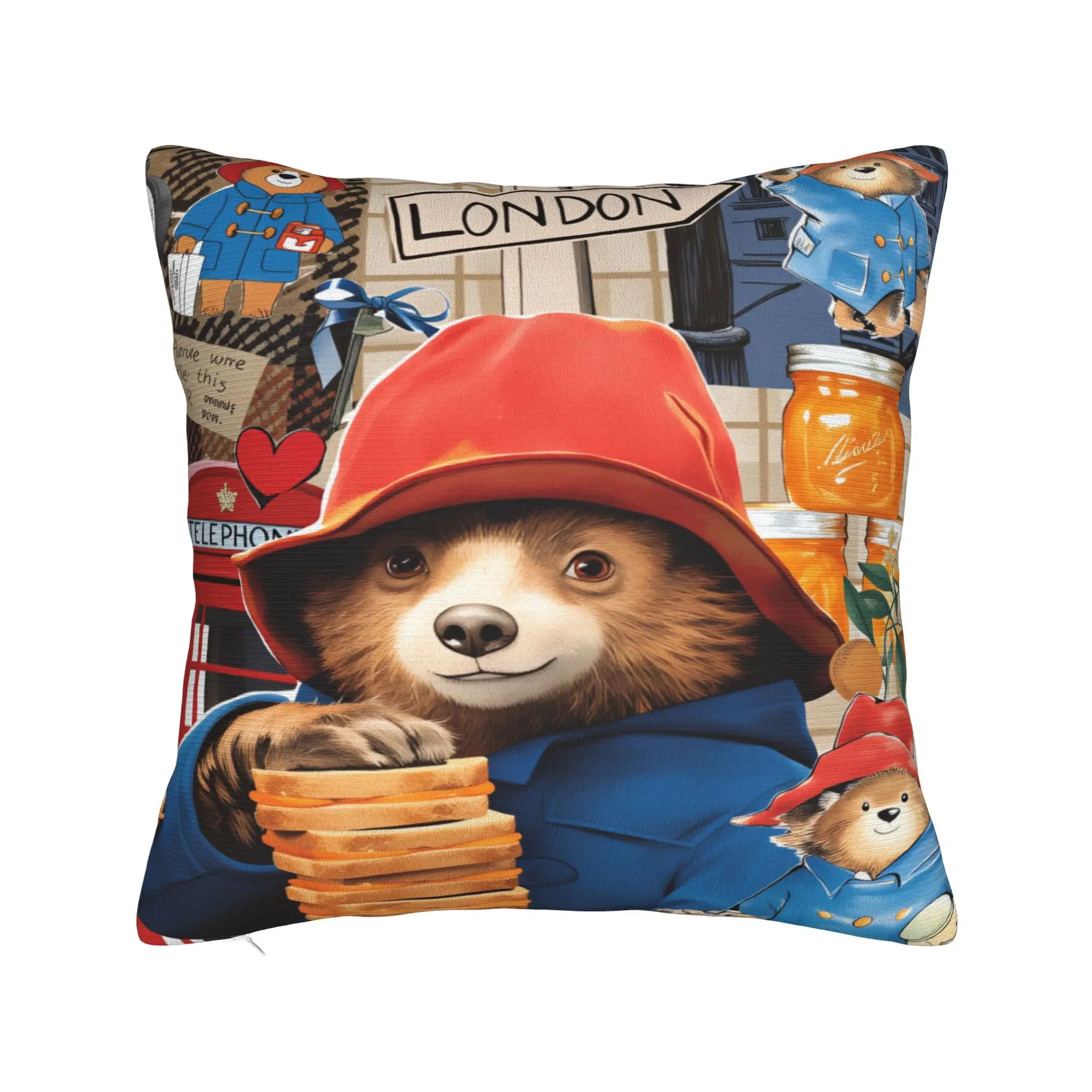 

Наволочка Paddingtons Browns с принтом медведя, наволочка для офиса, автомобиля, домашнего декора, новинка, наволочки