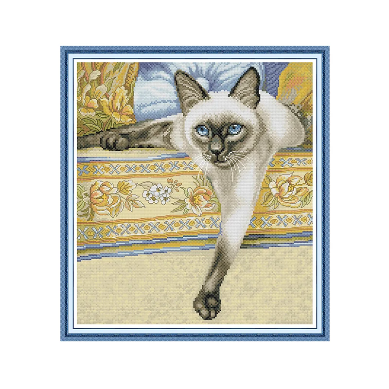 

Набор для вышивки крестом с короткошерстным котом 14ct 11ct, принт на холсте, вышивка крестиком, рукоделие ручной работы «сделай сам»