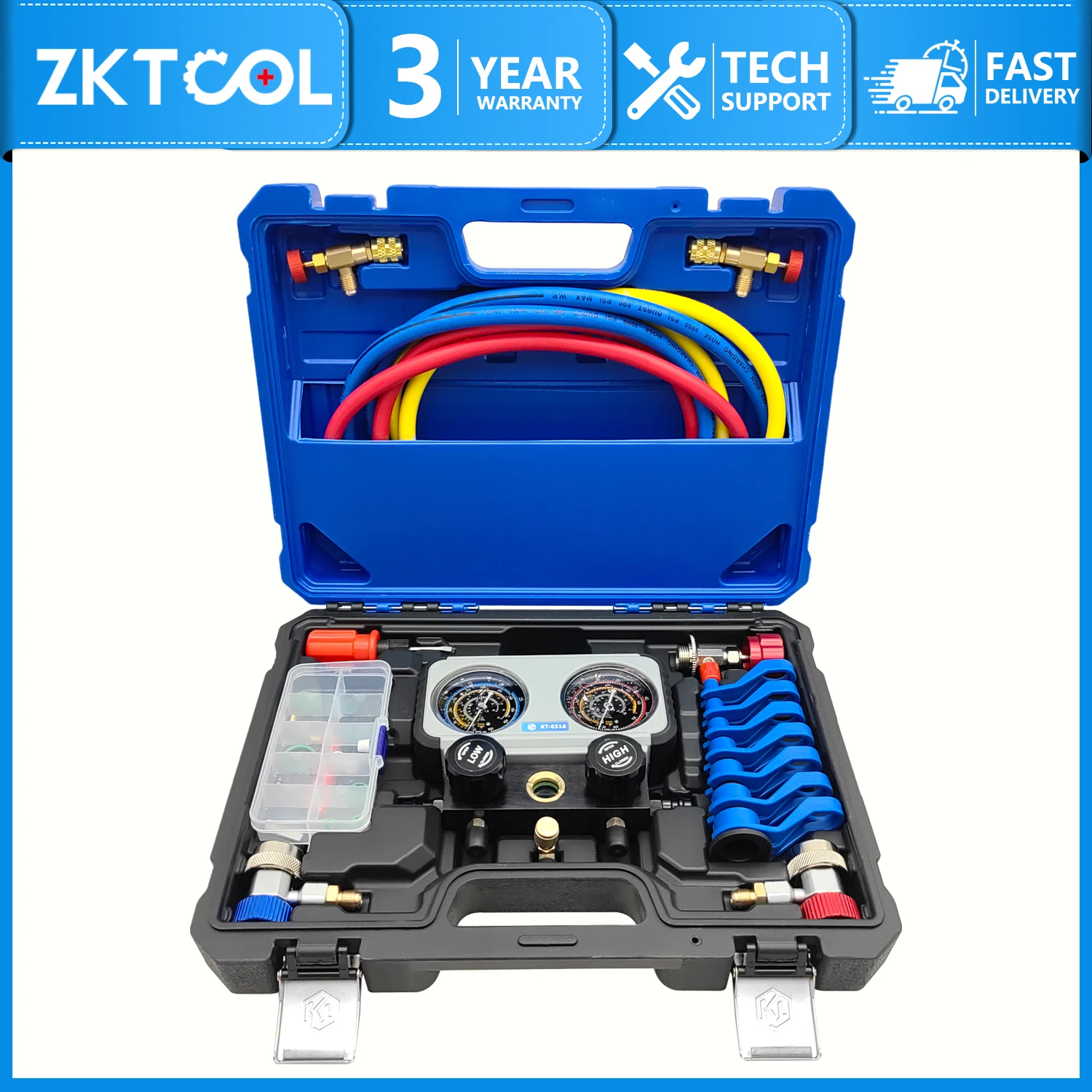 Air conditioning system diagnostic tester new pressure gauge, car air conditioning refrigerant meter instrument kit