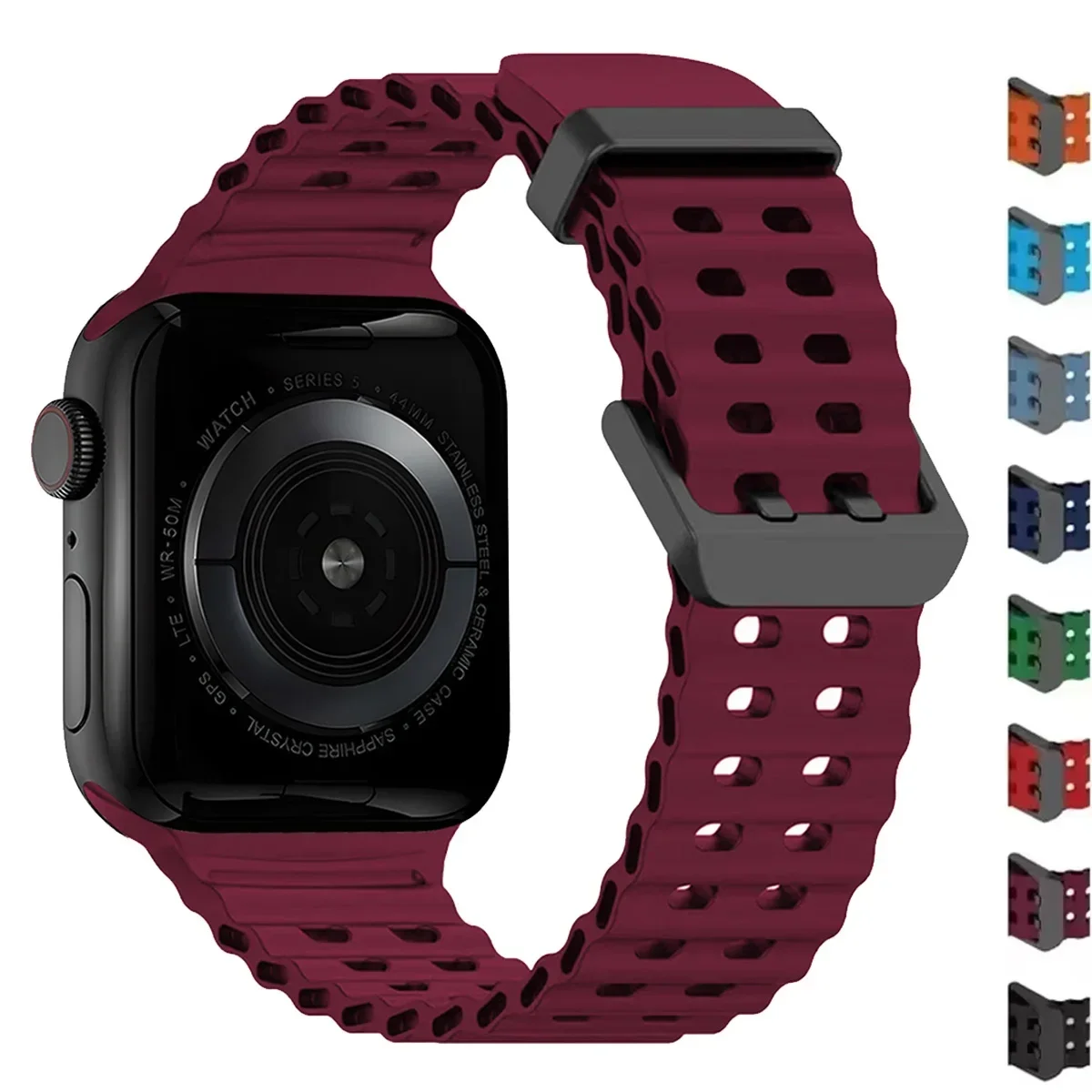 

Силиконовый ремешок для Apple Watch Ultra 2 49 мм 46 45 44 42 мм 38 мм 41 мм 40 мм Спортивный ремешок для IWatch Series 9 8 7 6 SE 5 4 3 2 Correa