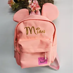 Custom Baby Traveling Bag Candy Color Personalized Kindergarten Schoolbag Embroidered Name Cartoon Cute Boys Girls Schoolbag