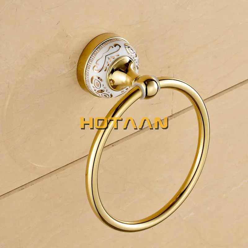 Luxury Towel Rack Wall Mounted Bathroom Accessories Set Ceramic Solid Stainless  Bath Hardware Sets Chrome Toilet Brush Holder