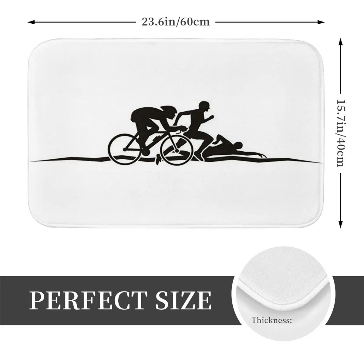 Triathlon Swimming Cycling Running Doormat Kitchen Entrance Home Floor Mat Non-slip Carpet Rug for Bathroom Footpad Mats