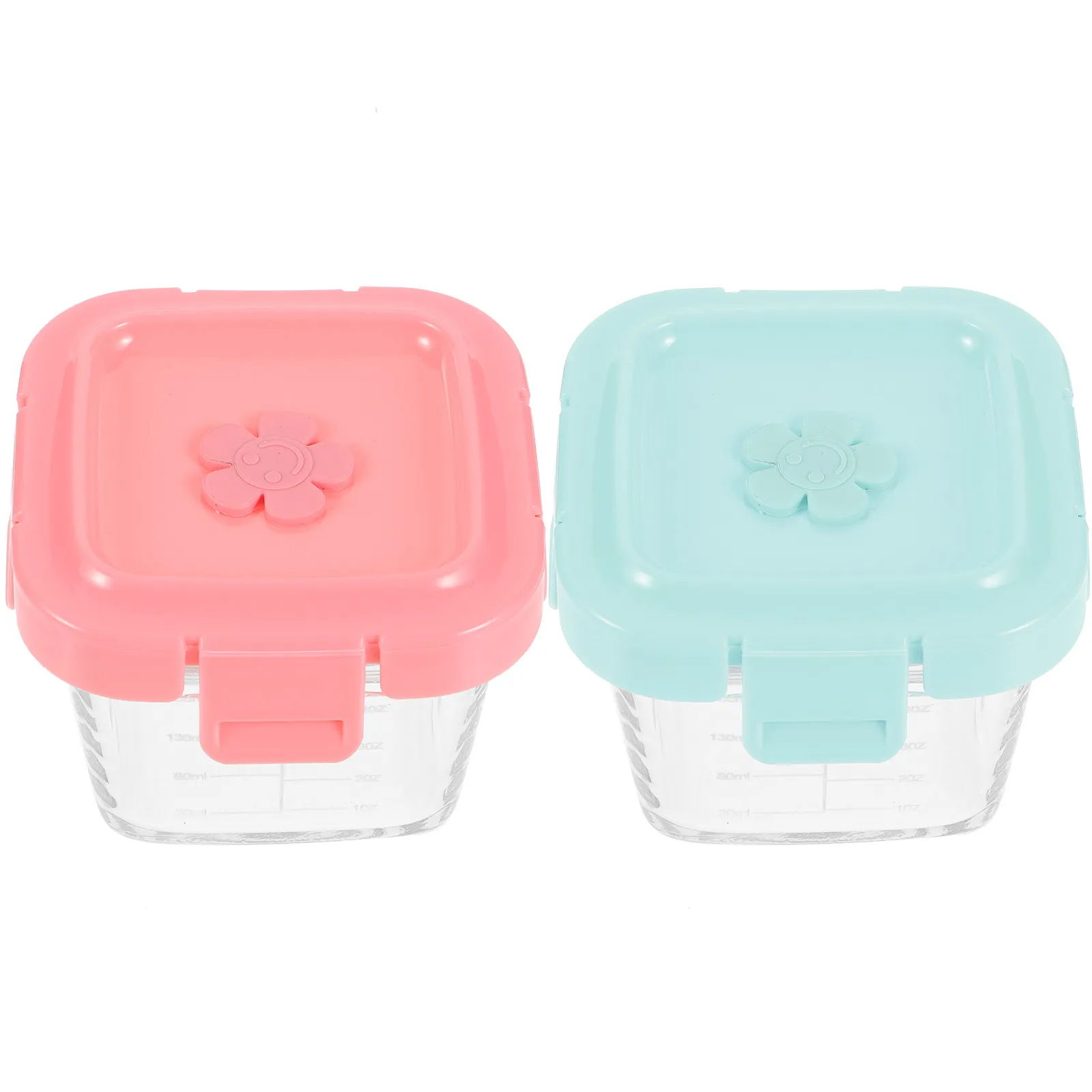 

2Pcs 150Ml Baby Food Sealing Boxes PP Glass Material Leakproof Portable Infant Food Storage Container for Travel Snacks
