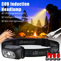 Strong Light Headlamp Portable LED Sensor Headlamp USB-C Rechargeable Head Flashlight Outdoor Camping Fishing Emergency Lantern