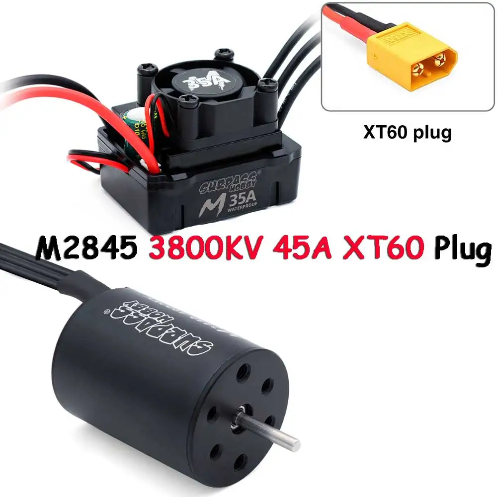Overtreft Hobby M2838 M2845 Combo Waterdichte Borstelloze Motor W/M35a M45a Esc Voor Wtloys Remo 1/12 1/14 1/16 1/18 Rc Auto Boot