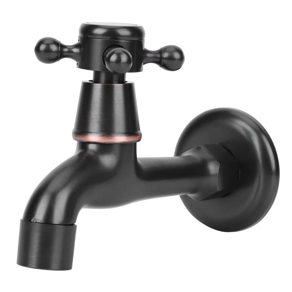 

Stylish Single Cold Faucet Single Handle Quick Open Water Faucet Black Wall Mounted Faucet Tap Kitchen Sink