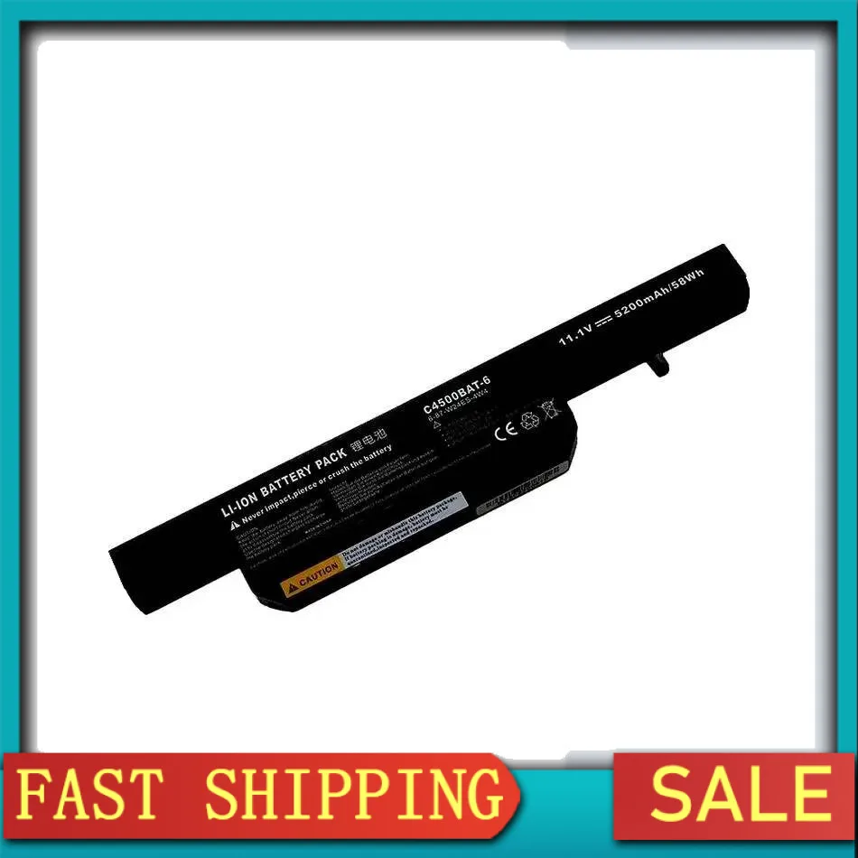

Laptop Battery C4500BAT-6 5200Mah For Clevo C4100 C4500 C4500Q C5100Q C5500Q B4100M B4105 B5100M B5130M B7110