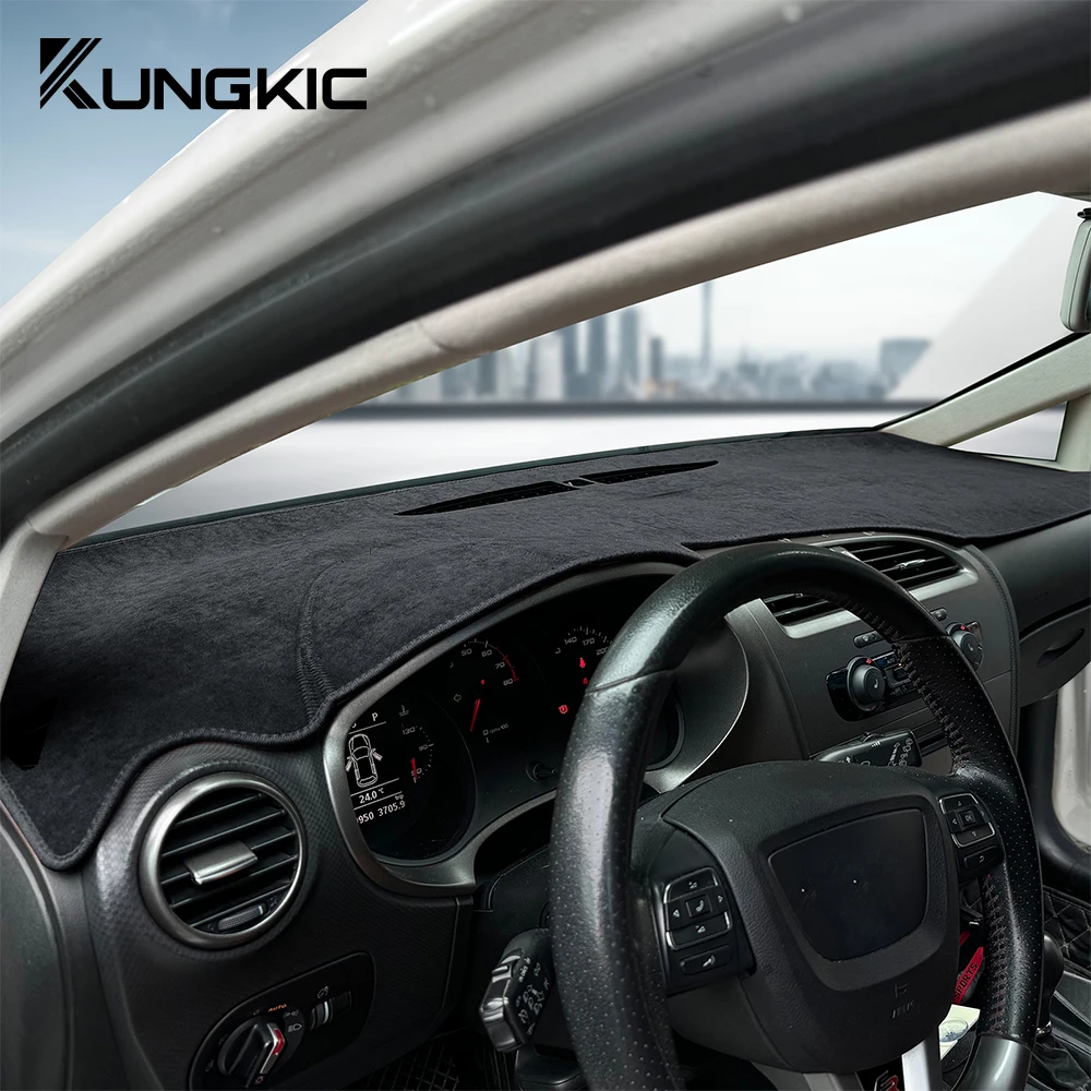 For Seat Leon 2005 2006 2007 2008 2009 2010 2011 2012 Sunshade Mat Flannel Dashmat Carpet Anti-Slip Pad Interior Accessories