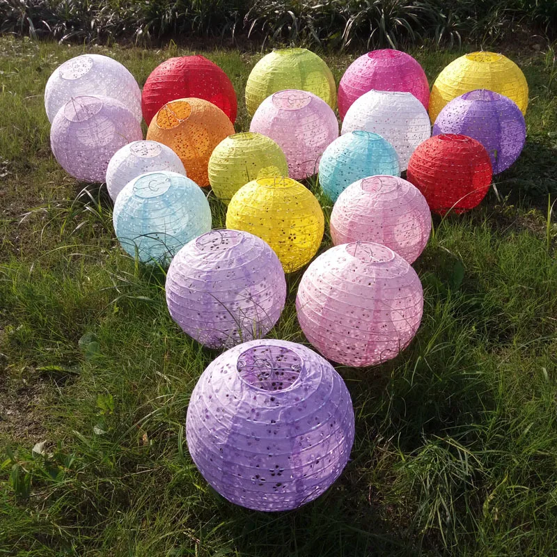 20/25/30/40CM Elliptische Chinesische Hohlpapierlampe Hochzeitslampe Papierlampenschirm Babyparty Weihnachten Hängelampe Dekoration