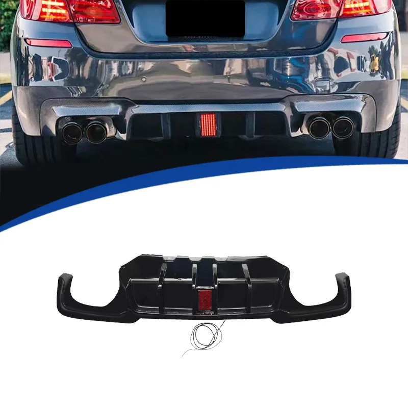 

Для BMW 5 серии F10 2011–2016 гг., задний диффузор, бампер со светодиодной подсветкой — комплект модификации из полипропилена в стиле Sport Performance