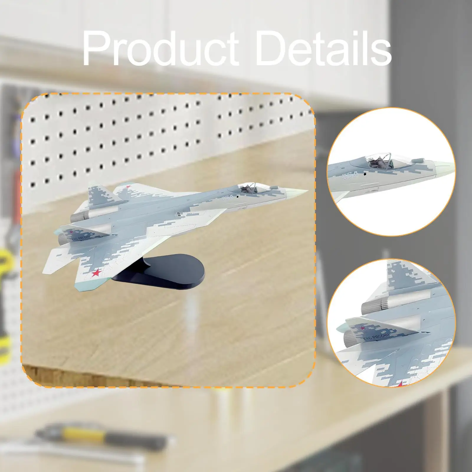 1/72 -57 Fighter Model Russian Jet Plane Model with Stand Collection Aircraft Display Toy for Tabletop Bookshelf