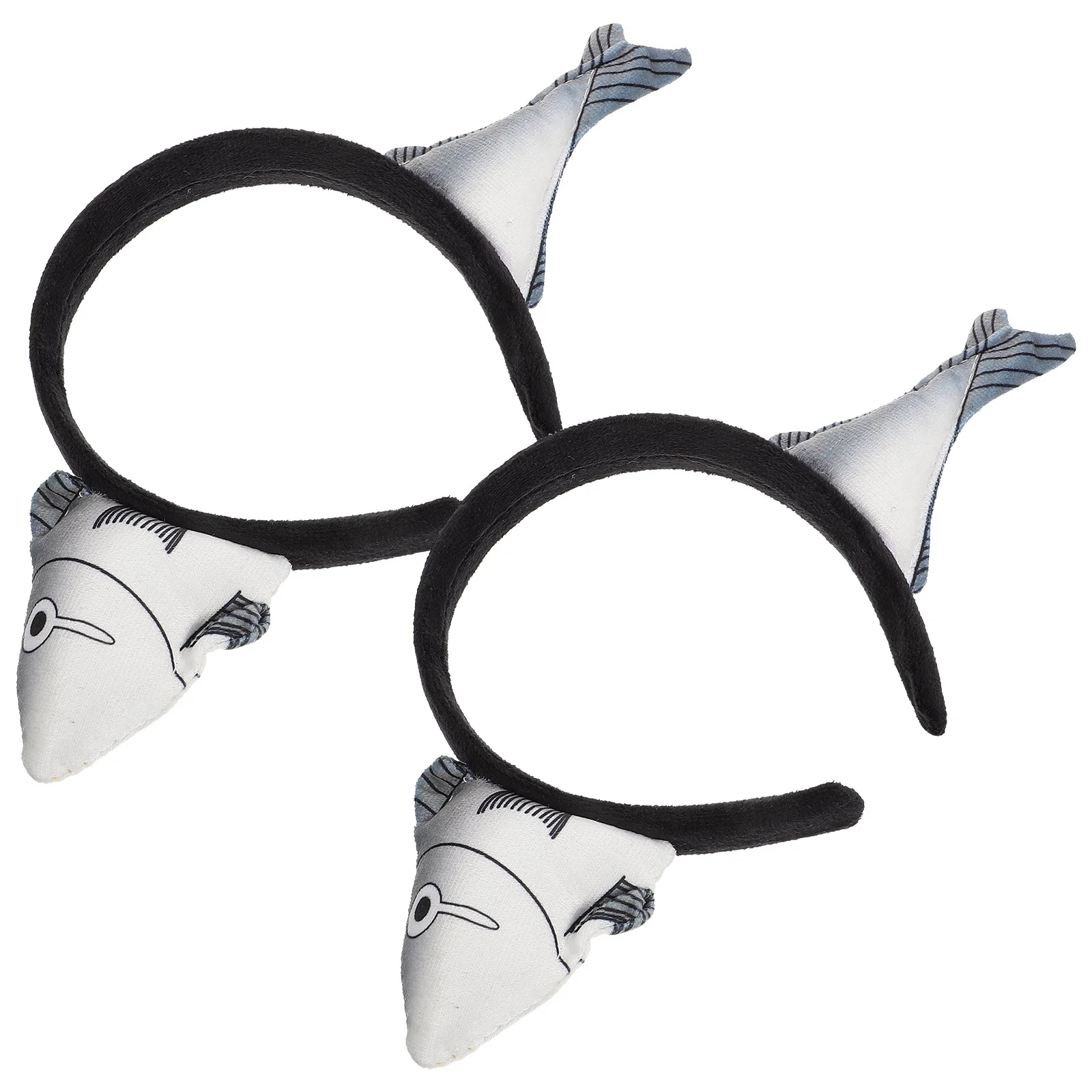 

2Pcs Salted Fish Hairband Lightweight Women Funny Makeup Face Washing Headband Animal Hair Hoop Cosplay Party Headpiece
