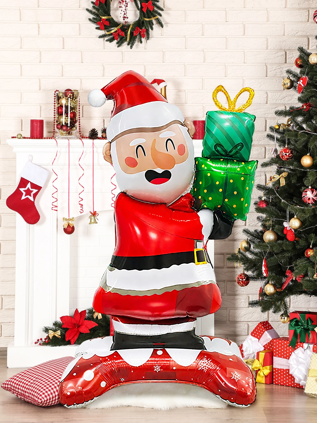 1 قطعة عيد الميلاد الألومنيوم احباط بالون سانتا كلوز الجوز الجندي ضوء الشارع بالون ، عيد الميلاد موضوع الديكور ، عطلة الديكور #4