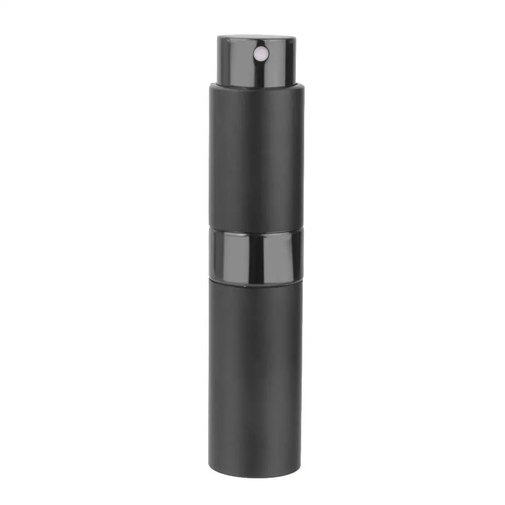 Flacon pulvérisateur vide d'atomiseur de parfum de rotation rechargeable de 8 ml noir