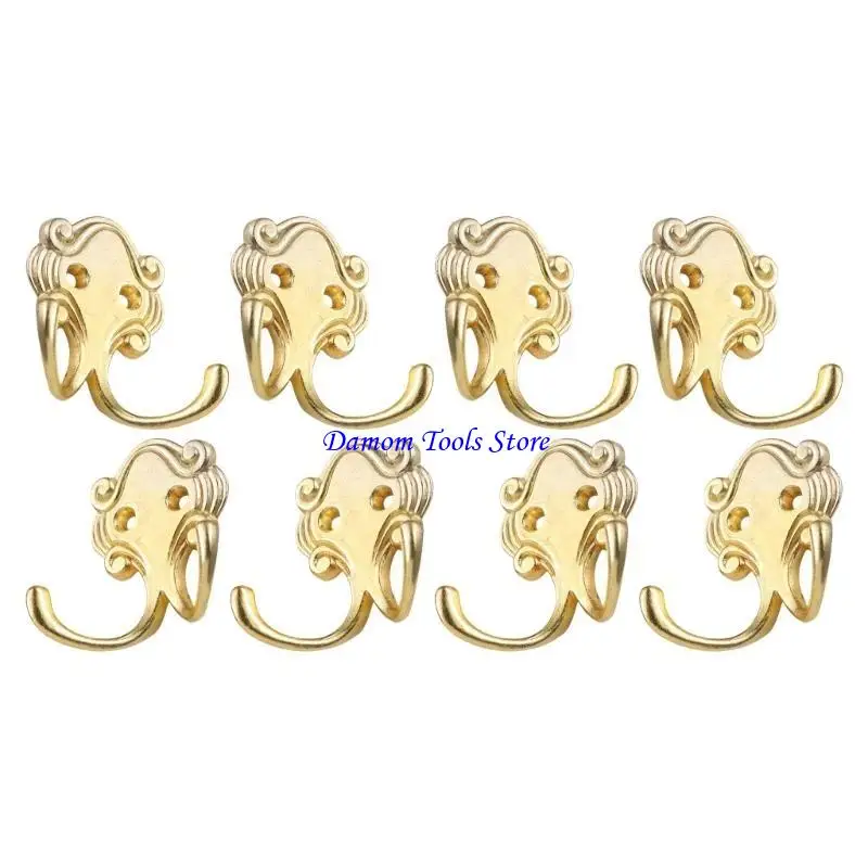 57BE 8Pcs Robe Hook Heavy Duty Wall Hook Elegant Storage Hook for Hanging Various Items Suitable for Home & Commercial Use