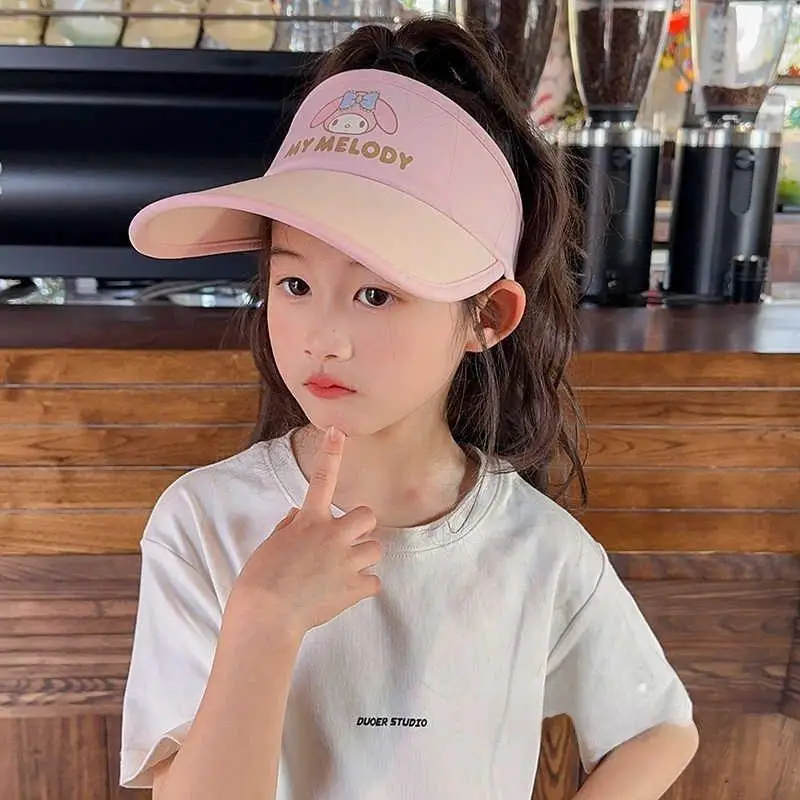 サンリオ本物のエアルーフキャップハローキティ子供のかわいいサンシェードキャップゴルフバレーボール帽子屋外太陽の帽子エアルーフガールギフト