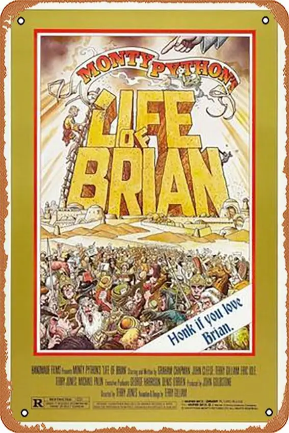 Metal Tin Sign  - Life Of Brian [1979], Directed by Terry Jones. Poster Plaque Cafe, Bar, Home Wall Decor-aluminum