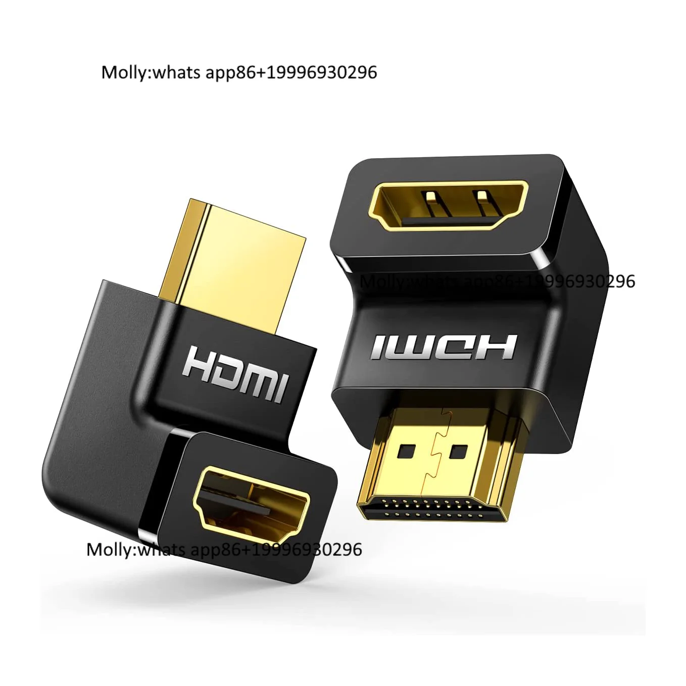 UGREEN 90 Degree Right Angle Gold Plated High Speed for Male to Female Connector Adapter