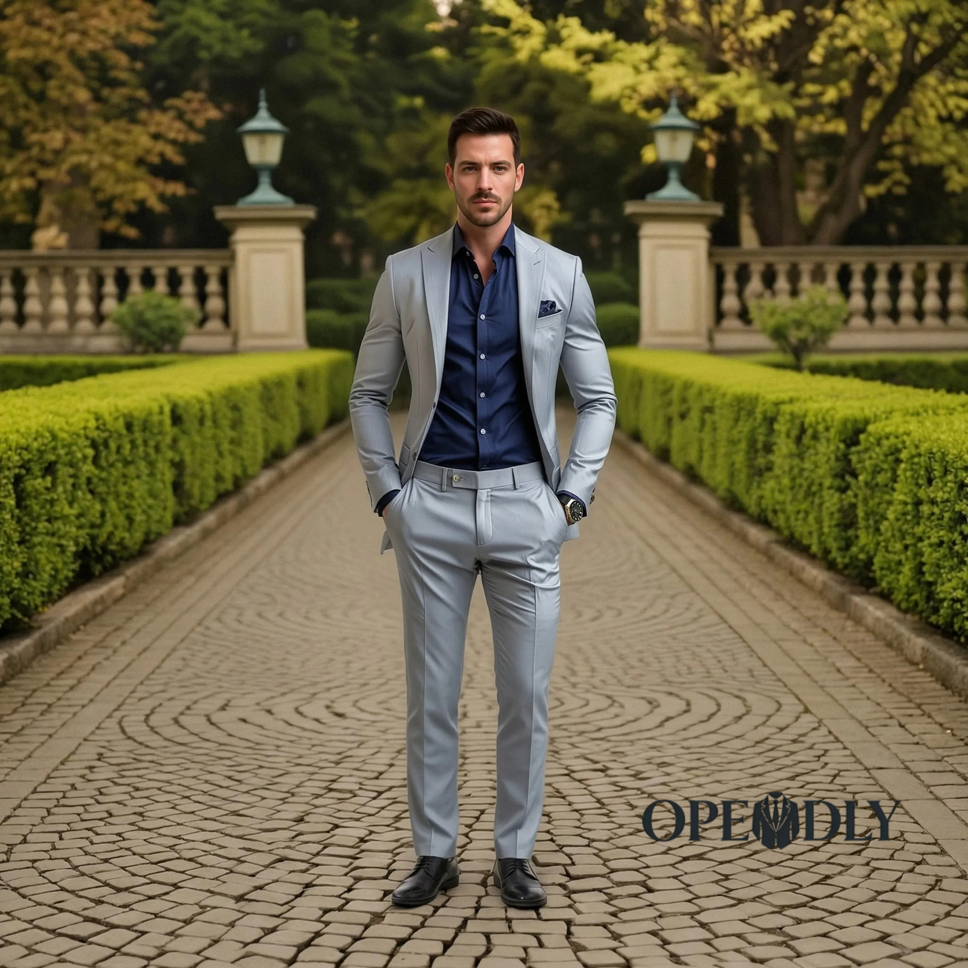 

OPEODLY Custom Slim Fit One Button Tuxedo Suit Three Piece Set for Wedding Prom Business Formal Wear Blazer Vest and Pants