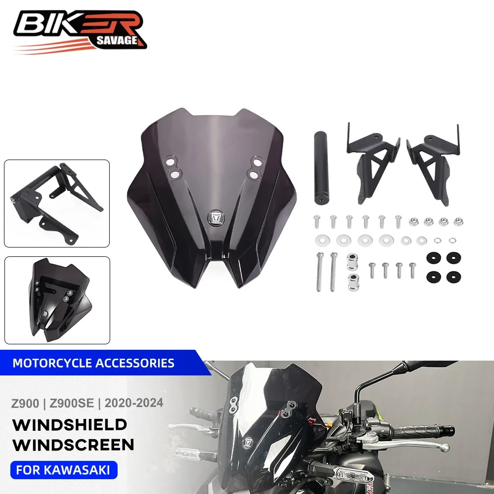 

Z900 2024 Windshield Windscreen For Kawasaki Z900SE ZR900 2020-2023 Motorcycle Accessories Wind Deflectors Shield Pare-brise