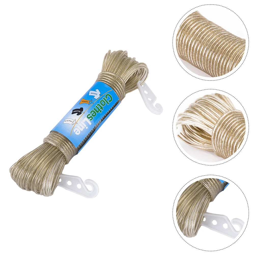 

2PCS Clothes Portable Clothesline Rope PVC Coated Polyester Strong Portable for Home Travel Balcony Indoor Use
