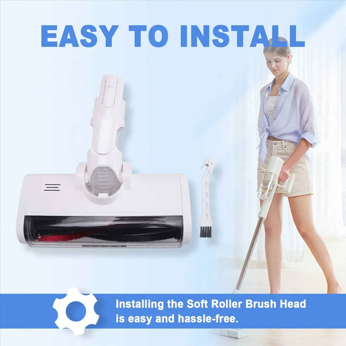 A58Z For K10/G10 1C/ V8/V9B/V9P/V11/G9 Vacuum Cleaner Electric Floor Brush Head LED Light Cleaning Brush