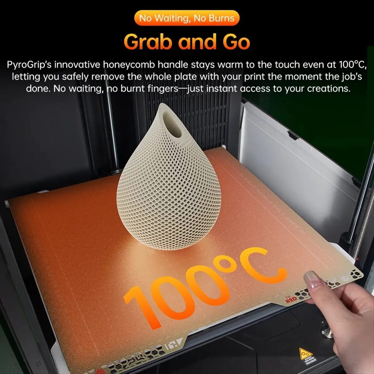 Friendly! PyroGrip Build Plate Panda Build Plate Spring Steel Sheet Double-Sided Textured PEI Grid for H2D 3D Printer