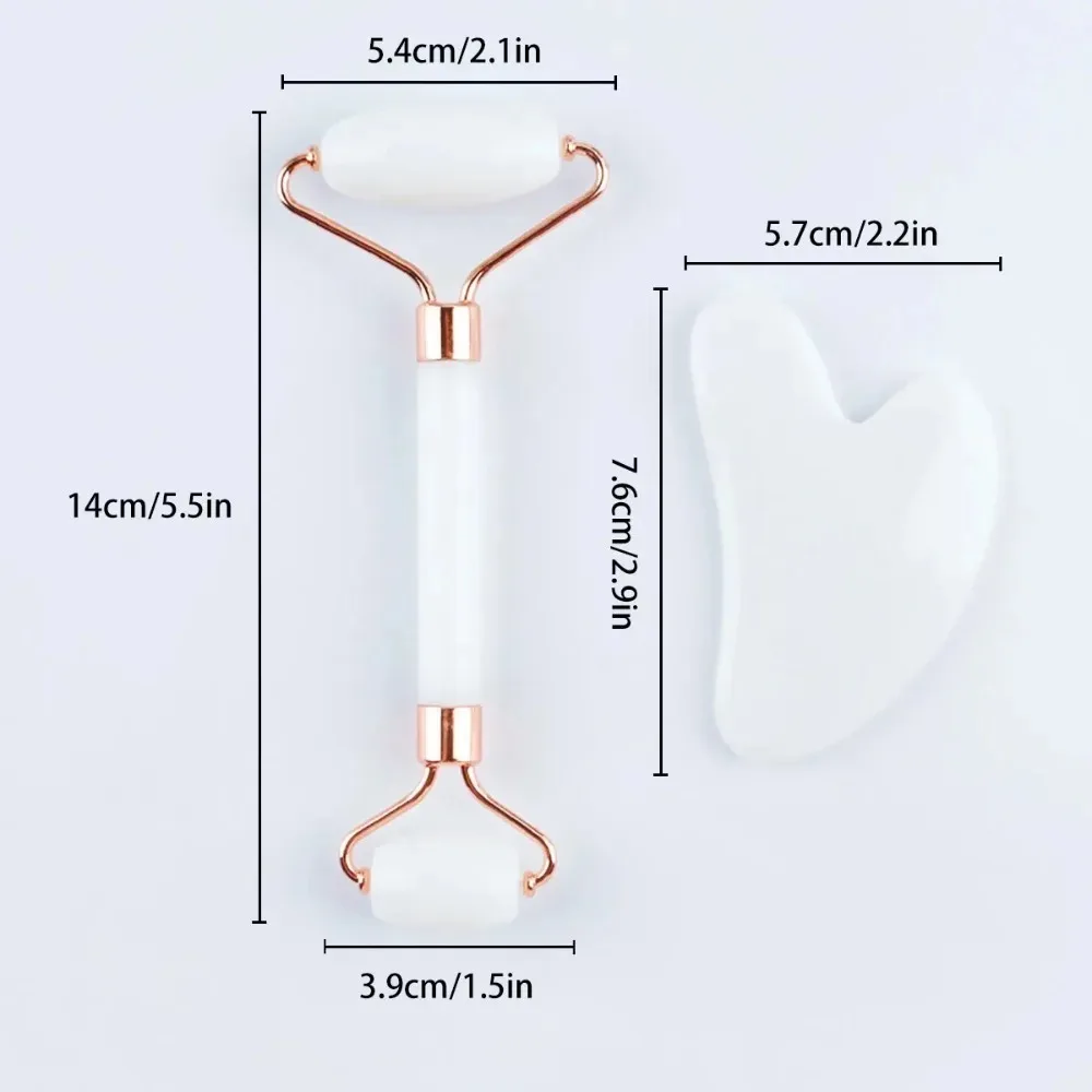 2 ชิ้นเรซิ่นลูกกลิ้งนวดหน้า Guasha ชุดเครื่องนวดหน้าความงามขูด Face Roller ยกคอ Body Skin Care เครื่องมือ