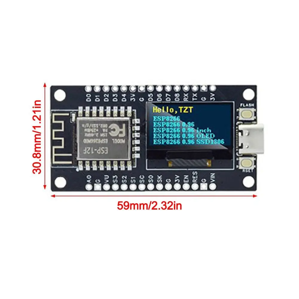 НОВАЯ 0,96-дюймовая плата ESP8266 OLED CH340, плата OLED-дисплея, модуль дисплея NodeMCU, встроенные системы