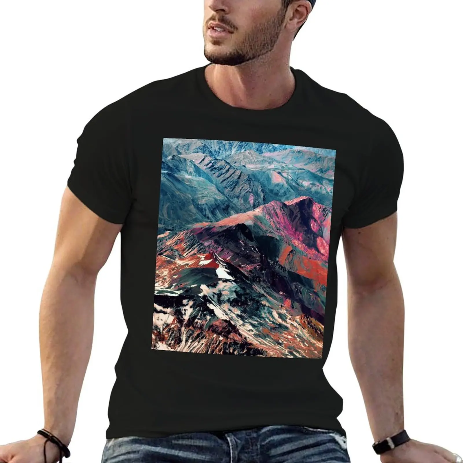 

mountains 2 T-Shirt tops sports fans vintage t shirts quick-drying anime shirts men