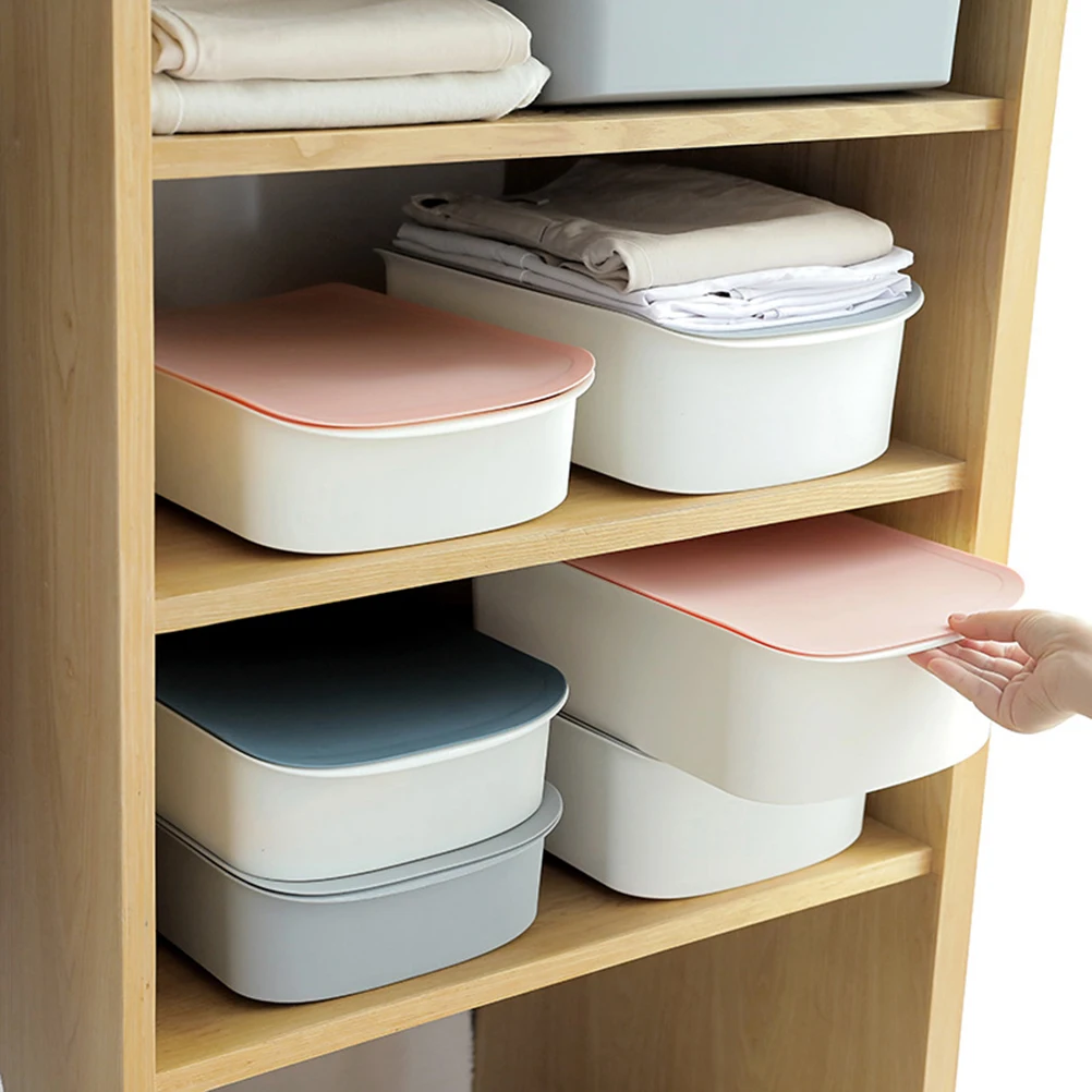 

Underwear Storage Box Plastic Drawer Dividers Organizer Socks Bra Container With Lid Portable Lightweight Space Saving