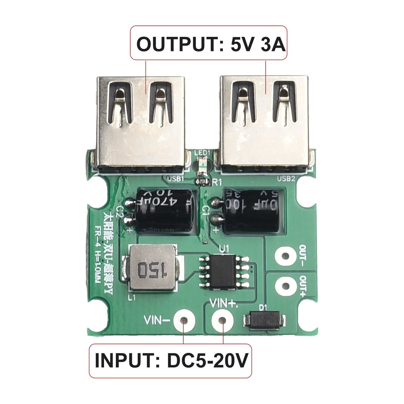 Комплект зарядного устройства для солнечного контроллера, двойной USB-регулятор, USB-регулятор, 1 шт., 5 В ~ 20 В, обустройство дома, высокое качество