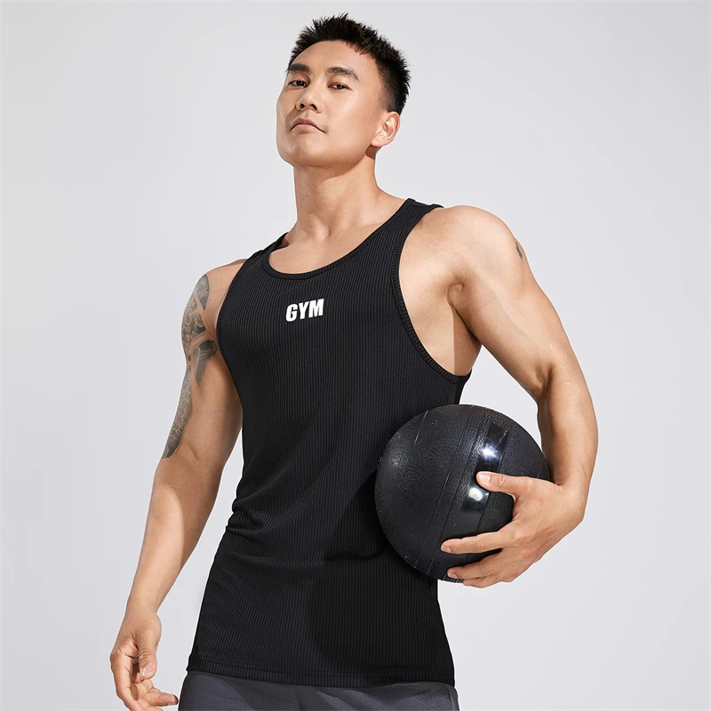 Muscle Fitness Brother Summer New Fitness Tight Tank Top Men's GYM Outdoor Running Leisure Jogging ExSports Sleeveless Racerback