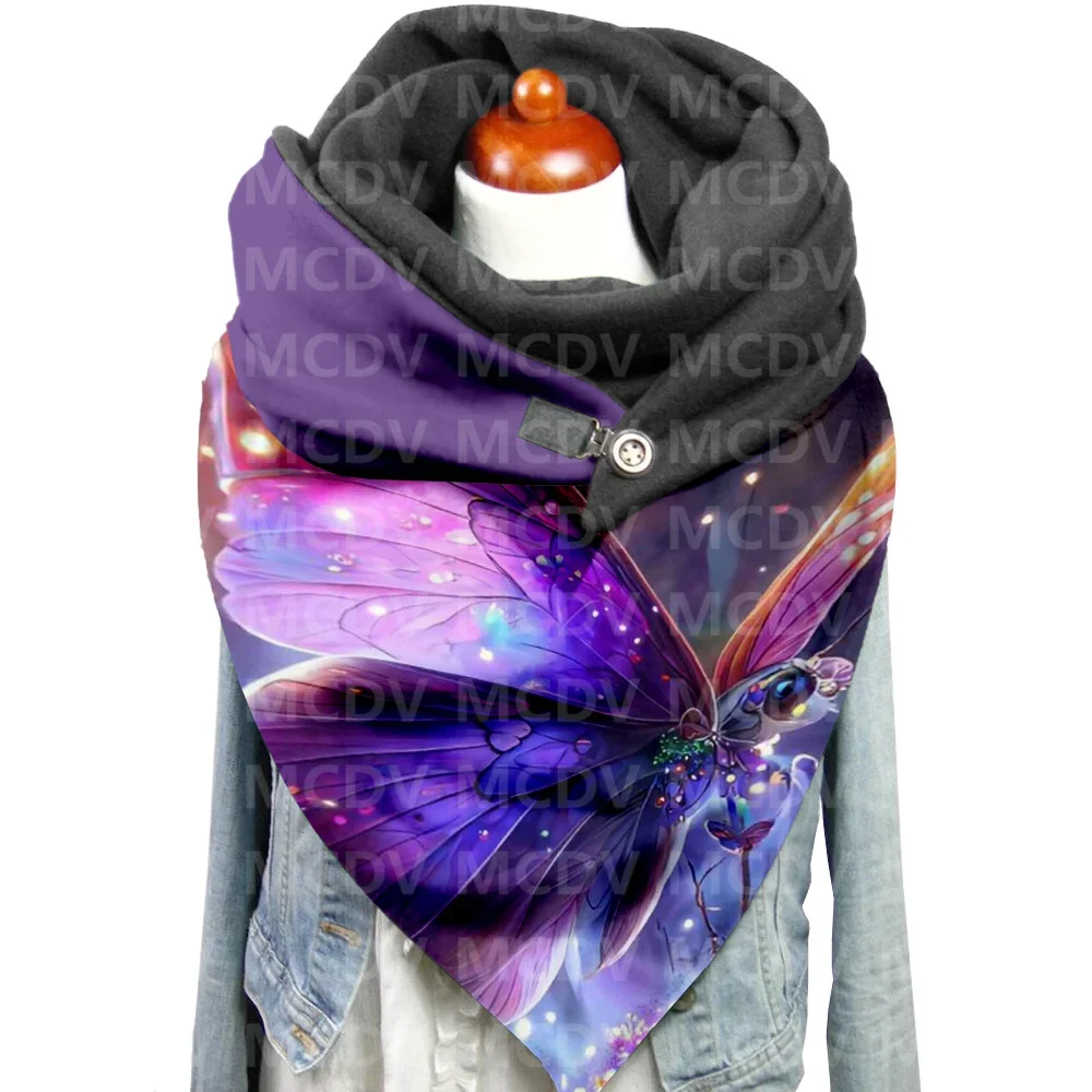 Butterfly 3D Printed Casual Scarf And Shawl for Women Warm and Comfortable Scarf