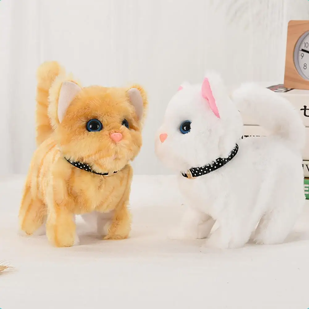 

Practical Hand-on Ability Electric Plush Pets Skin-friendly Barking Walking Electric Cat Plush Toys Long Battery Life