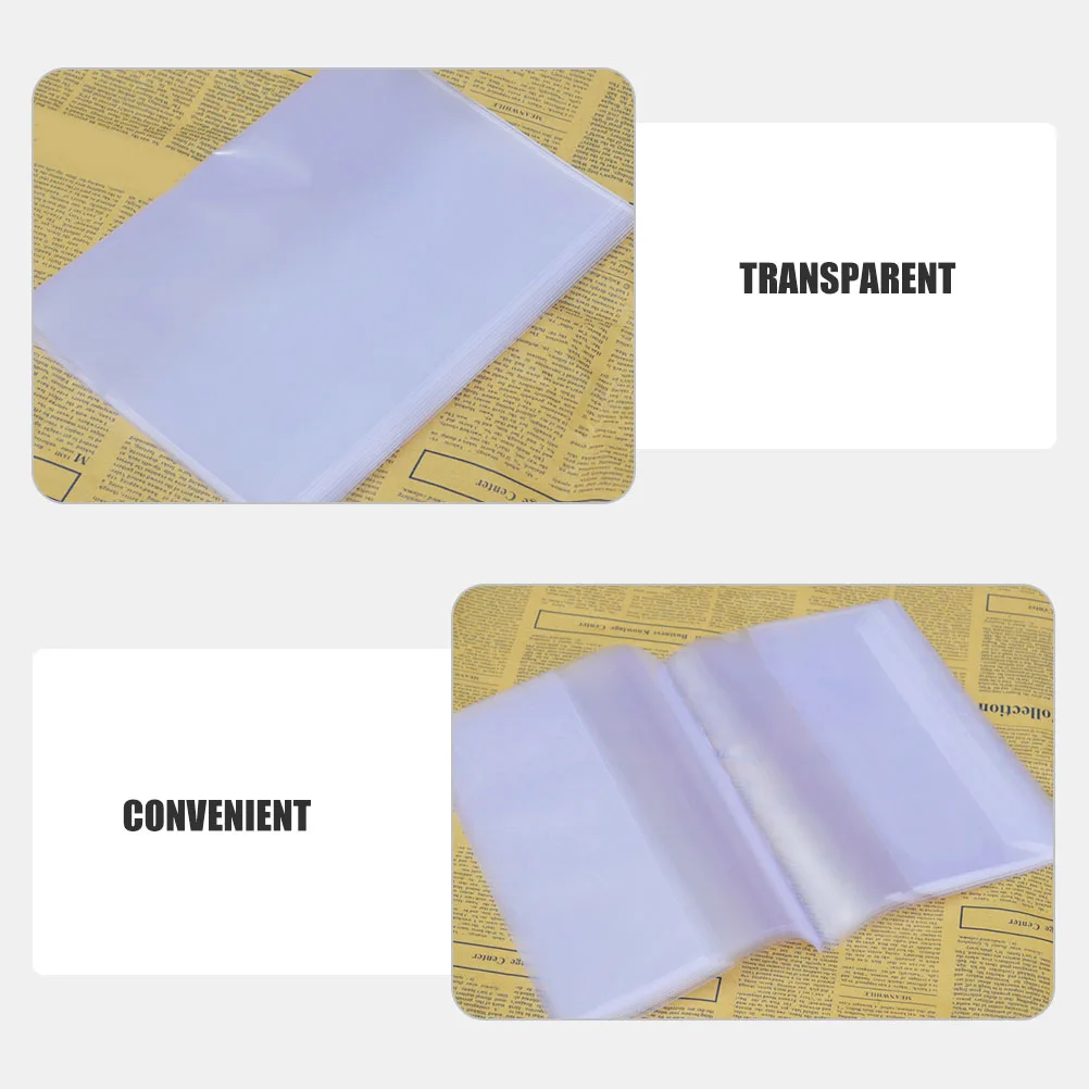 

20 Pcs Clear Book Cover Waterproof Film Thicken Protective Covers Student Paper