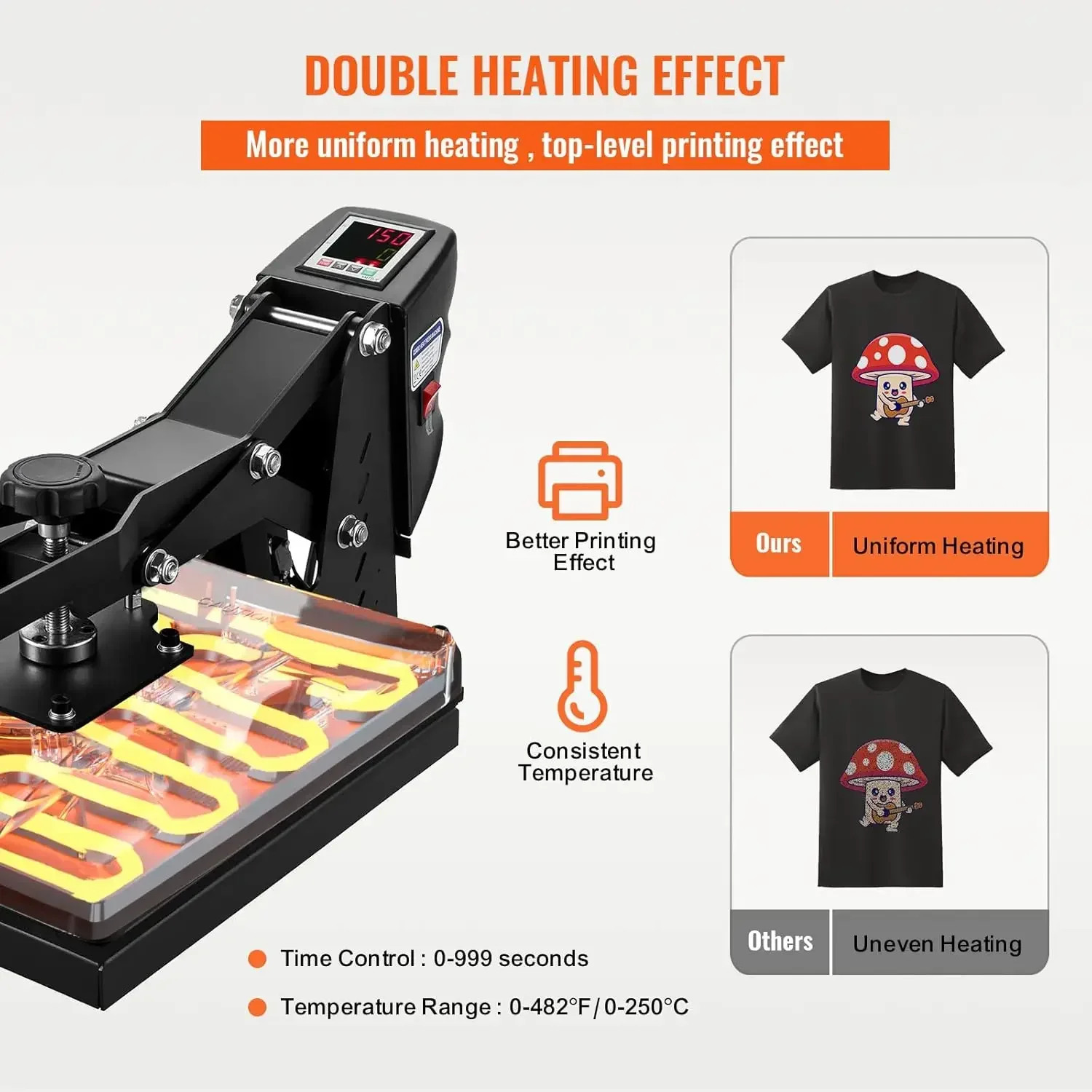 15x15 Power Heat Press Machine, Fast Heating, High Pressure Heat Press Machine, Digital Industrial Sublimation Printer