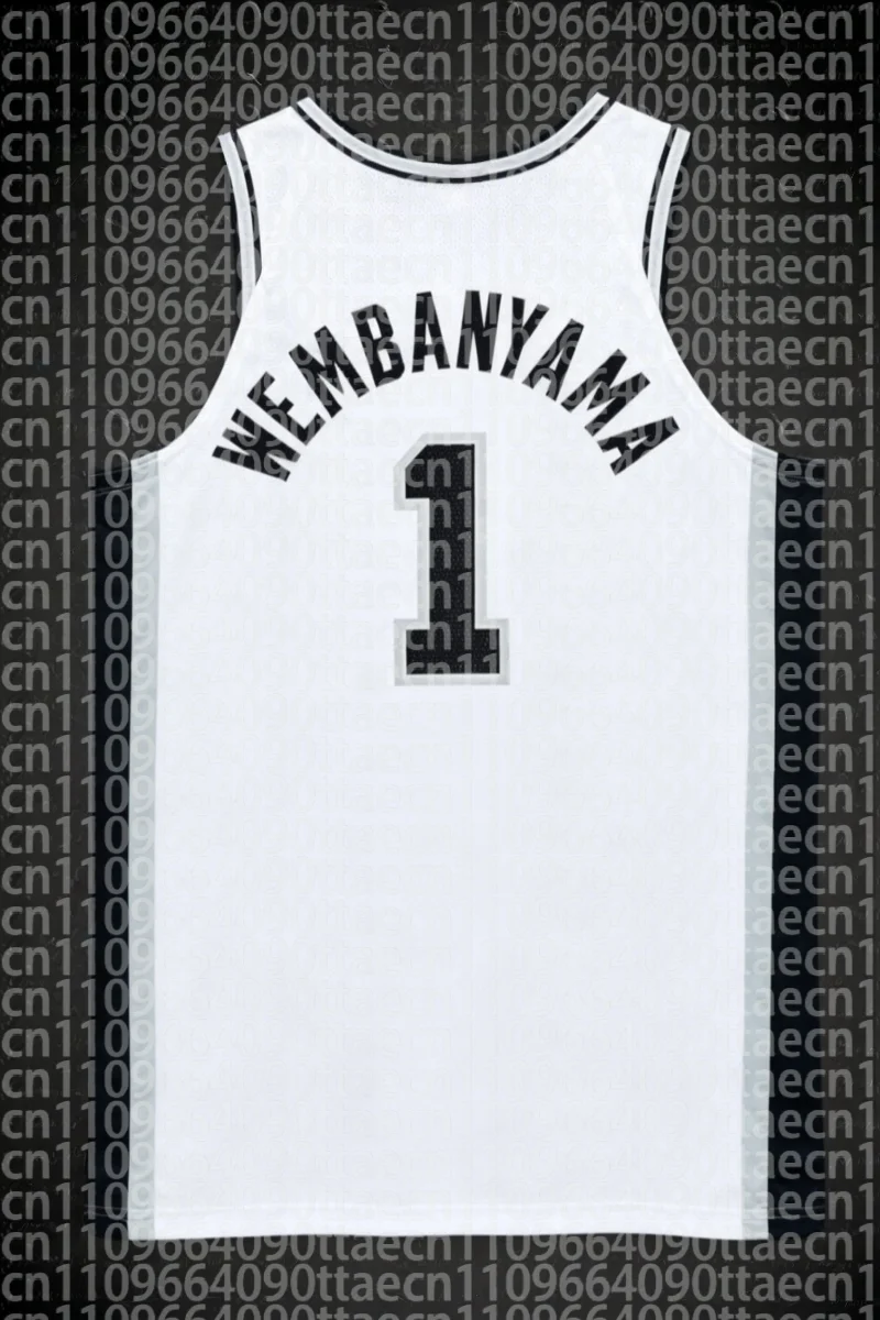 Victor Wembanyama 1#  Basketball Jersey White Breathable Sleeveless Sportswear  Fan Edition  Quick-drying Top Men Y2K Basketball