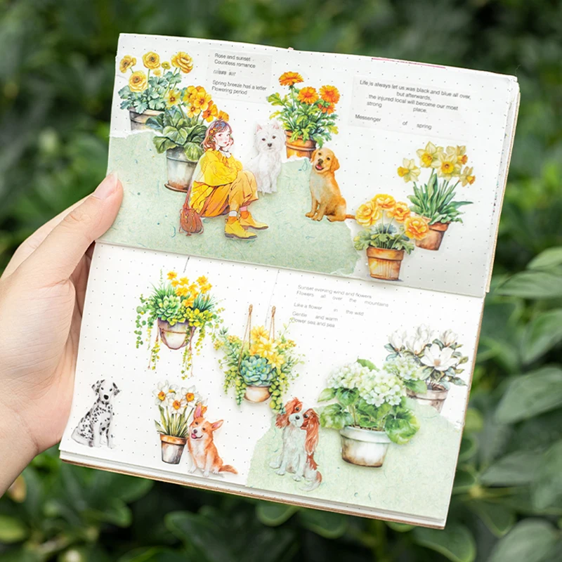 Mr. Paper, 6 Styles, 25pcs/bag, PET Sticker Bag for Potted Plants, Scrapbook, Phone Case, Notebook Handmade Decorative Material