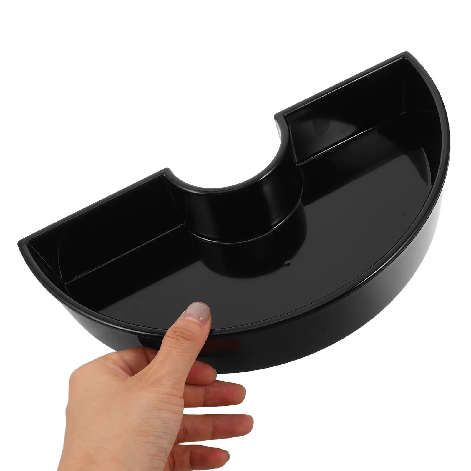 2Pcs Half Circle Umbrella Planter Pots with Hole Outdoor Patio Parasol Base Tray Flowerpot Holder Weatherproof Plastic Planters