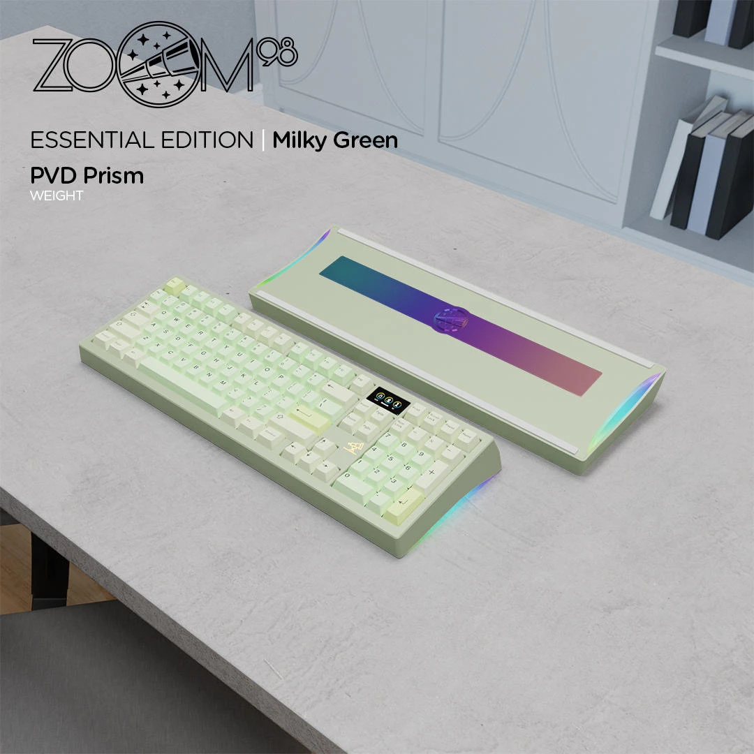 Zoom98 R2 Mechanical Keyboard Customized Aluminum Alloy Wireless Three Mode 2.4g Ergonomics Pvd Rgb Keyboard For Gamer Gifts