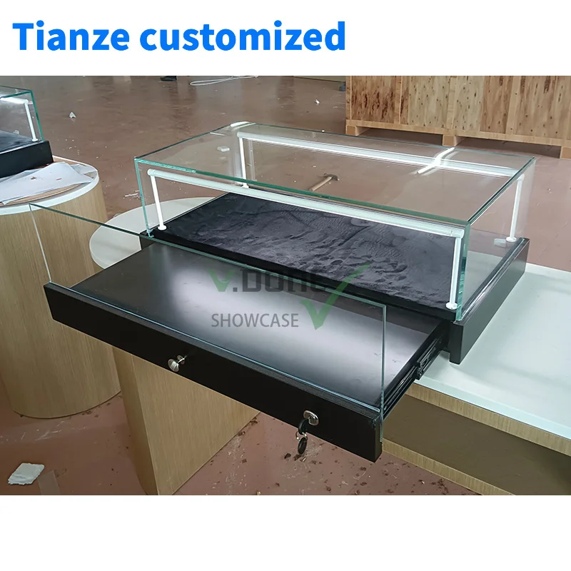 [Customized] factory direct sales jewelry shop cabinets table display counter top showcases glass display jewelry