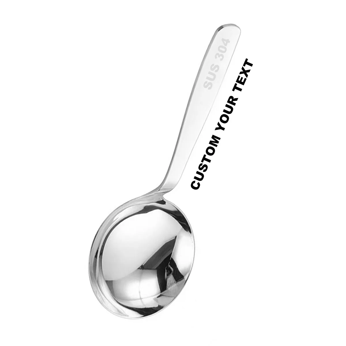 Custom Kitchen Stainless Steel Serving Spoon 9.8” Large Cooking & Serving Spoon with Ergonomic Handle - Durable, Rust-Resistant