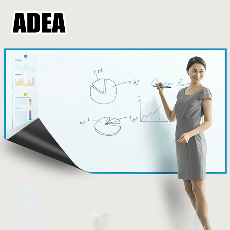 ADEA 50x100/50x60cm Magnetic Soft White Board Wall Sticker Magnets Blackboard Display Board Children's Graffiti Painting Sticker