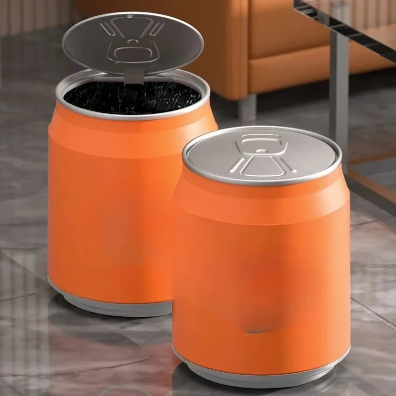 Press Trash Can Round Auto-adsorption Trash Bins Kitchen Garbage Bin with Lid Food Waste Disposal Toilet Cleaning Accessories