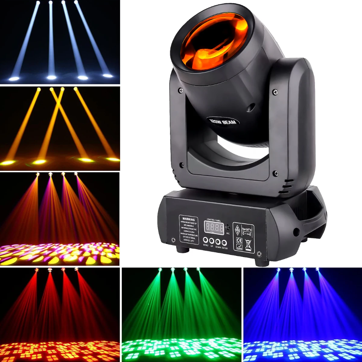 180W Moving Head Stage DJ Lights with Control Rotate Stage Rainbow Light Beam Pattern Moving Head Light for Wedding Party KTV