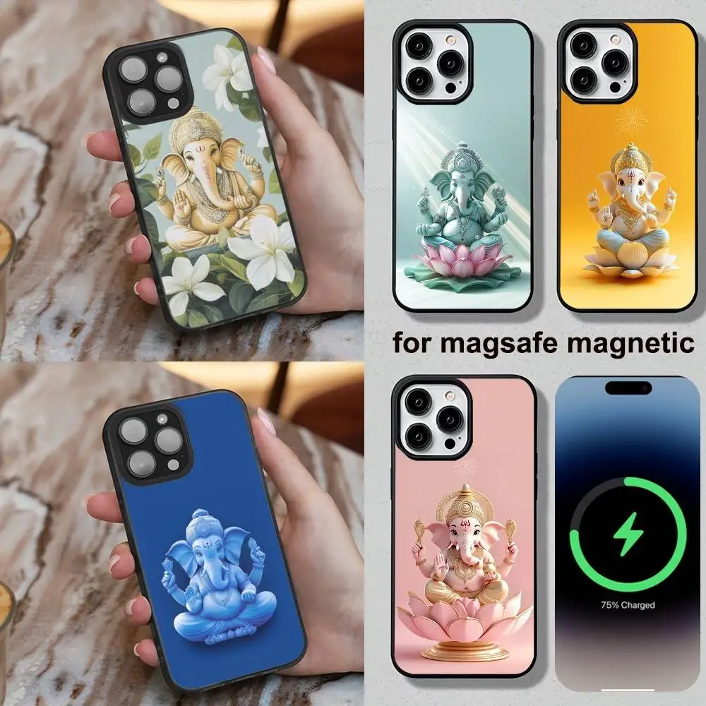 

Ganesh Elephant God Phone Case For iPhone 16,15,14,13,12,11,Plus,Pro,Max,Mini Soft Magesafe Magnetic Wireless Charge